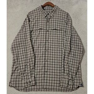 Huk Mens Iron Brown Lightweight Vented Performance LS Fishing Shirt Size XL